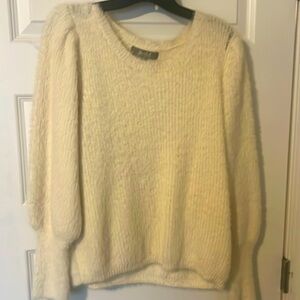 Fuzzy marled cream sweater